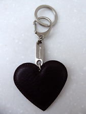 Mulberry Heart Keyring / Bag Charm in Brown Leather  / Silver (Retired design)