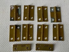 Solid Brass Hinges 1" 25mm Small Light Doll House Trinket Box Vintgae NOS (ABC)