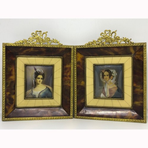 Pair miniature paintings - of,