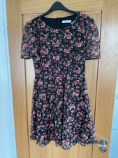 Oasis Black And Red Lace Dress