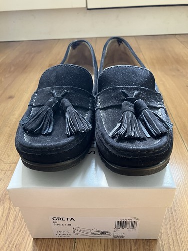Black ladies loafers uk4 eu - black,