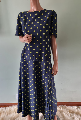 100 silk navy blue - 100%, polka
