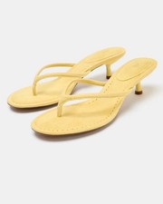 Zara Kitten Heel Yellow Sandal