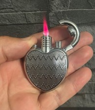 Love Heart Butane Gas Lighter With Red Flame Vanity Mirror