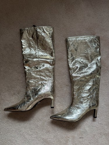 Zara size gold knee high - 3,
