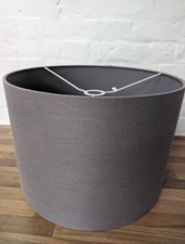 John Lewis Sophia Pure Linen Lampshade, Steel, H 31.5cm x Dia. 45cm