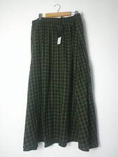 Disturbia Terra Skirt Size 22 UK Green Black Gingham Check Plaid Midi Grunge