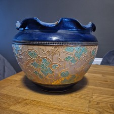 LATE 19th CENTURY ROYAL DOULTON SLATERS PATENT STONEWARE JARDINIERE.