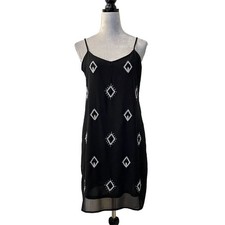 Old Navy Women's Beaded Slip Dress Black Silver Party S Cocktail Gothic Summer