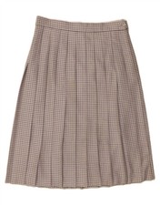LAIRD PORTCH Womens Knife Pleated Skirt UK 18 XL W34  Grey Houndstooth BV06