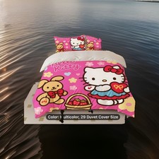 Hello Kitty Double Duvet Cover And Pillowcases In Beautiful Pink