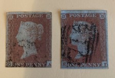 gb QV 1841/53 Used SG8 X  2 penny red On Blue Paper No Plate Nos. (lot Z1104)