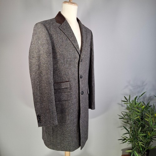 Luxury moon tweed overcoat - m&s,