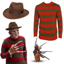 Men Freddy Krueger Halloween Costume Nightmare On ELM Street Scary Fancy Dress