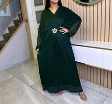 Modest Partywear modest Dress Shimmer Kaftan abaya for special occasion green
