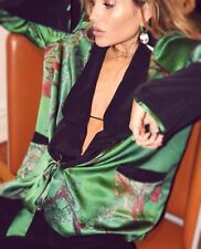 Rat & Boa Margeaux Tuxedo Green Silk Jacket Kimono Size S