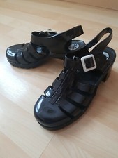 JuJu Black Jelly Bean PVC Jelly Shoes With Heel Size 5
