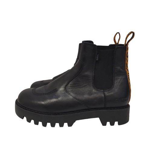 Kickers black slip leather - kickers,