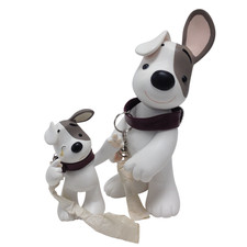 Lost Dog Dogs Are People Too Figurine Bundle & Keychains Pre-Owned Collectibles 