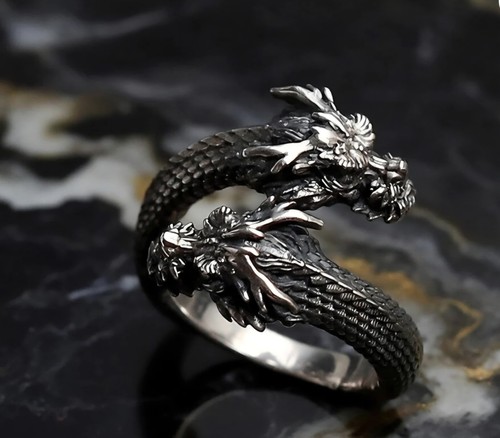 Double headed dragon ring - double,