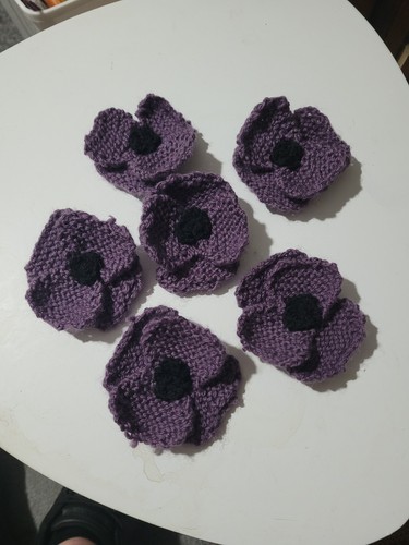 Hand knitted purple - hand,