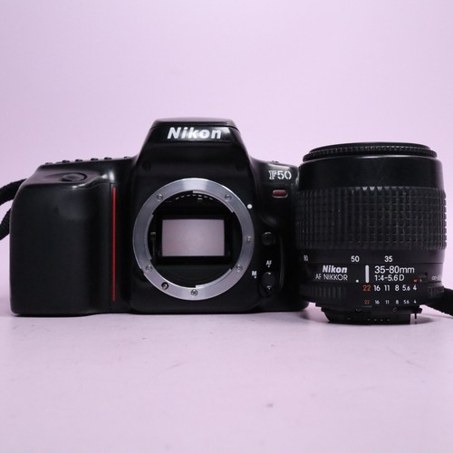 Nikon f50 35mm film - nikon, black