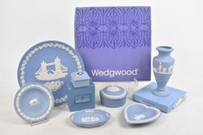 Wedgwood Blue Jasperware collection Trinket Box Plates & Bowls Some Boxed