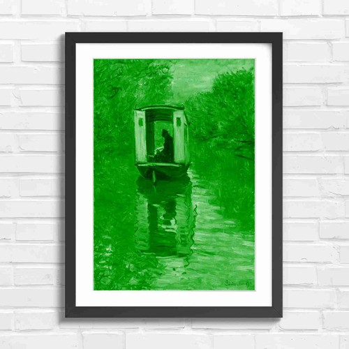 Impressionist barge river - barge,