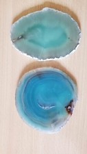Natural agate Geode coasters , green