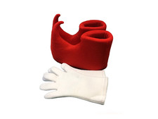 Naughty Elf Mascot Character Shoes Gloves Set Red Boots Christmas Elves Accessor