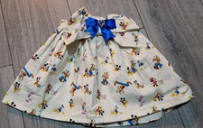 Girls Handmade Pary Bling  Tutu Skirt Mickey Mouse & Friends Blue Bow Ruffled 