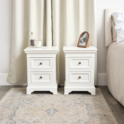 Pair ivory two drawer - pair,