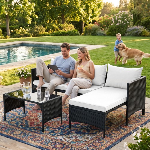 3pcs rattan garden furniture - rattan,
