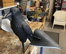 HUNTING Flocked Crow Decoy #1 (Wind Operated Spinning Wings) 