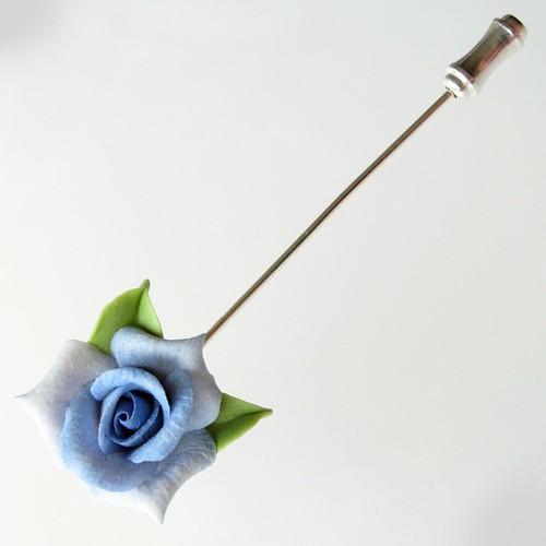 Blue moon rose - blue, lapel