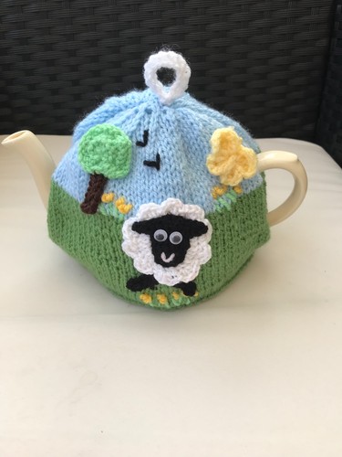 Hand knitted sheep - knitted,