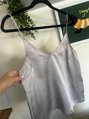 Grey silk camisole - h&m,