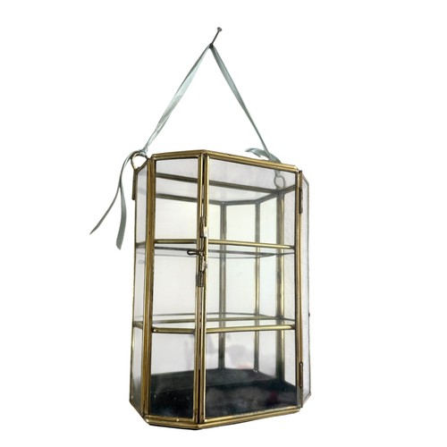 Vintage glass curio cabinet - glass,