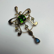 Antique pendant brooch green - antique, pendant/brooch
