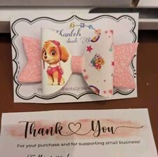 Handmade Skye Paw Patrol inspired Glitter Hair Bow Clip