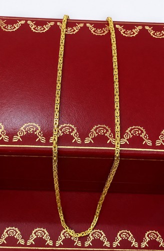 18k yellow gold byzantine - gold,