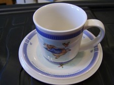 2 PIECE SET Wedgewood Peter Rabbit Plate and Cup, 2001, PERFECT CONDITION