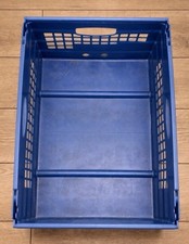 9x Plastic Storage Crates Blue