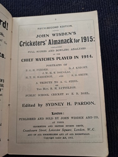 1915 wisden original - 1915,