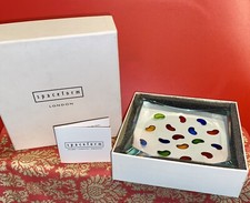 Spaceform Jelly Bean Heavy Glass Spinning Dish 110mm Square Rare