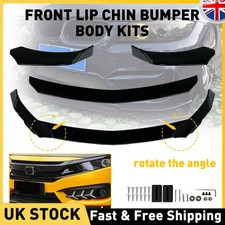 UK For Universal Car Front Bumper Lip Body Splitter Kit Spoiler Chin Black New