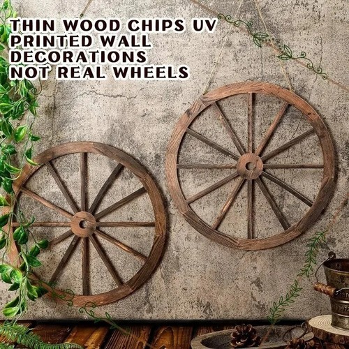 2pcs retro wooden wagon wheel - wooden,
