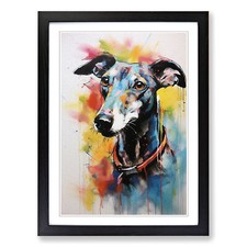 Greyhound Gestural No.2 Framed Canvas Wall Art Print Poster Picture, Home Decor
