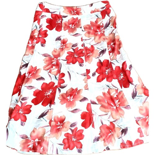 Vintage red floral - red, linen