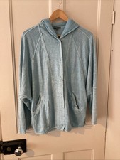 Oska Lightweight Hooded Jacket Size 2 Blue Hemp Cotton Vgc